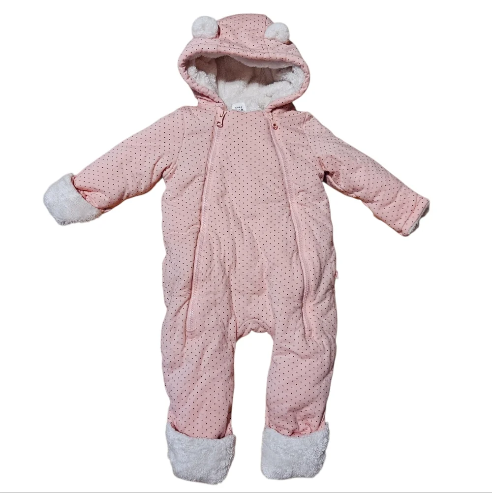 Baby Gap Cozy Faux Fur Lined Hooded Snowsuit Bunting 3-6M